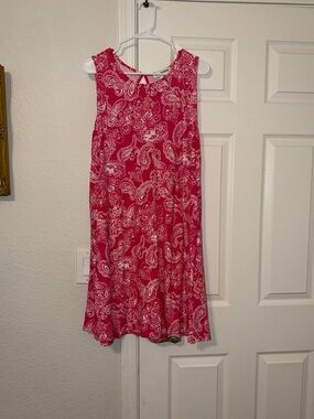 Sleeveless Pink Paisley A-Line Dress